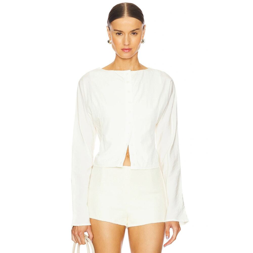 The Line By K Zhade Button-Up Top Vanilla - M